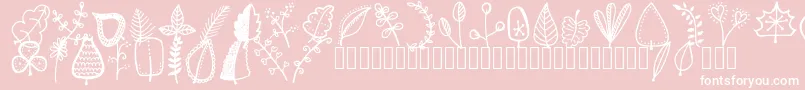 Tanaesteldoodleleaves01Regular-Schriftart – Weiße Schriften auf rosa Hintergrund