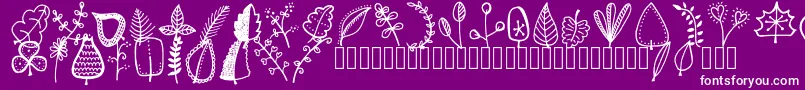 Tanaesteldoodleleaves01Regular Font – White Fonts on Purple Background