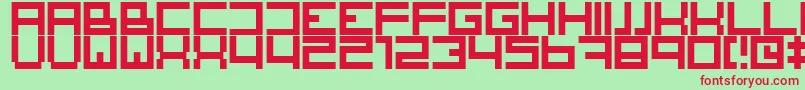 SquareOne Font – Red Fonts on Green Background