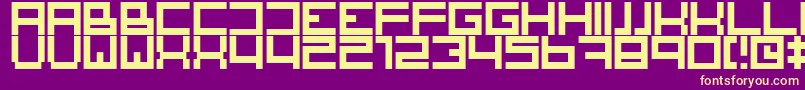 SquareOne-fontti – keltaiset fontit violetilla taustalla