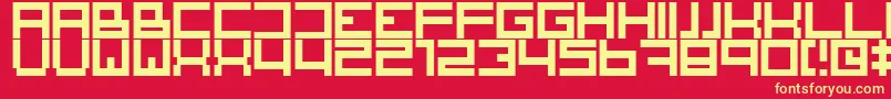SquareOne Font – Yellow Fonts on Red Background