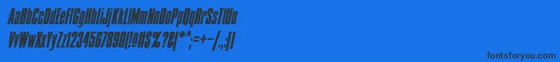 Czcionka CondensBoldItalic – czarne czcionki na niebieskim tle