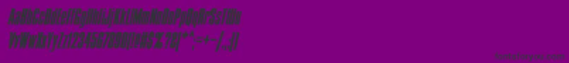 CondensBoldItalic-fontti – mustat fontit violetilla taustalla