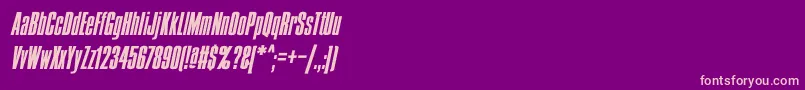 Шрифт CondensBoldItalic – розовые шрифты на фиолетовом фоне