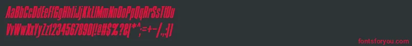 CondensBoldItalic Font – Red Fonts on Black Background