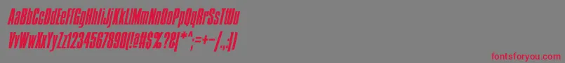 CondensBoldItalic Font – Red Fonts on Gray Background