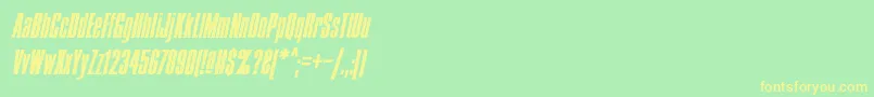 CondensBoldItalic Font – Yellow Fonts on Green Background