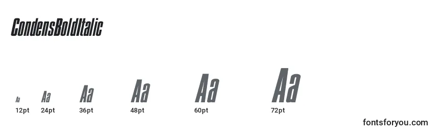 CondensBoldItalic Font Sizes