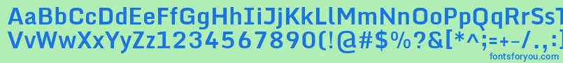 フォントMondaBold – 青い文字は緑の背景です。