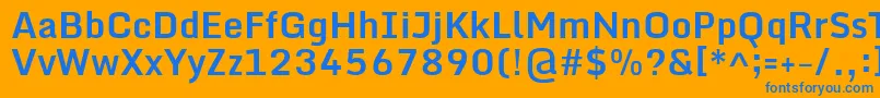 フォントMondaBold – オレンジの背景に青い文字