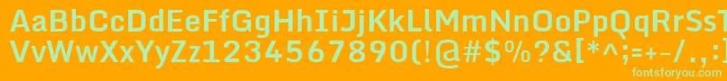 MondaBold Font – Green Fonts on Orange Background