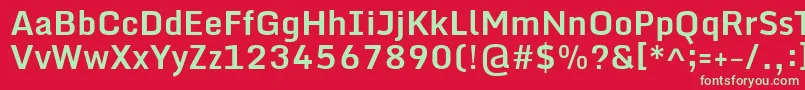 フォントMondaBold – 赤い背景に緑の文字