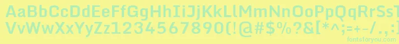 フォントMondaBold – 黄色い背景に緑の文字