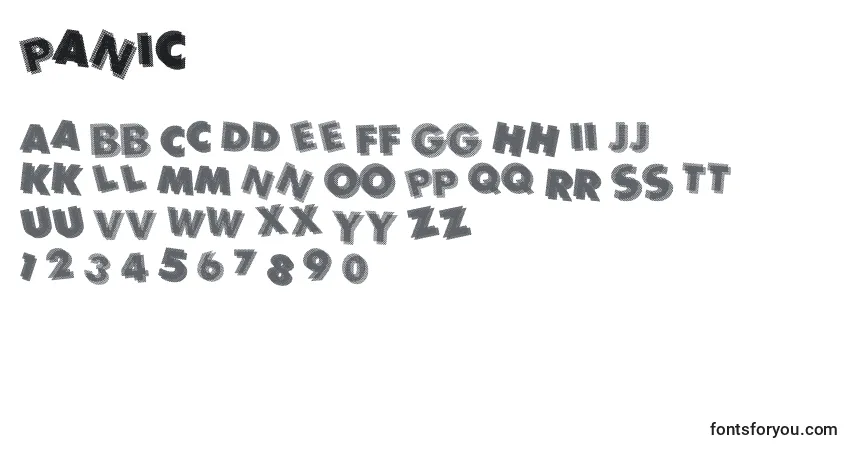Panic Font – alphabet, numbers, special characters