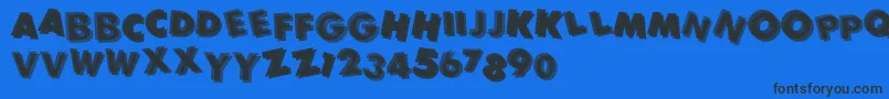 Panic Font – Black Fonts on Blue Background