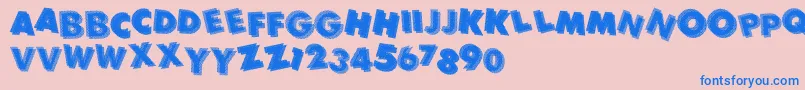 Panic Font – Blue Fonts on Pink Background