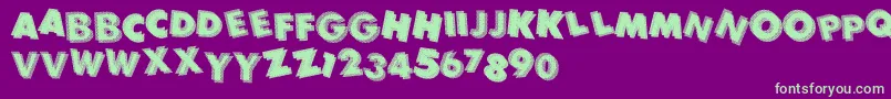 Fonte Panic – fontes verdes em um fundo violeta