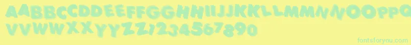 Panic Font – Green Fonts on Yellow Background