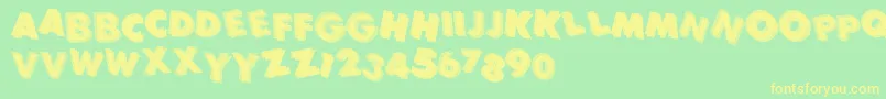 Panic Font – Yellow Fonts on Green Background