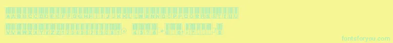 Williespiano Font – Green Fonts on Yellow Background
