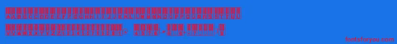 Williespiano-Schriftart – Rote Schriften auf blauem Hintergrund