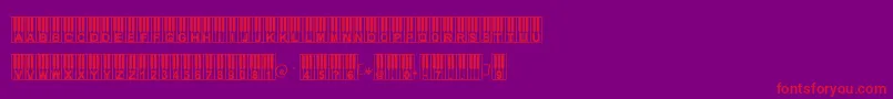 Williespiano-Schriftart – Rote Schriften auf violettem Hintergrund