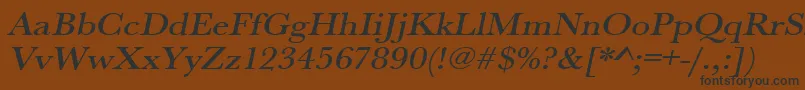 UrwbaskertmedextwidOblique Font – Black Fonts on Brown Background