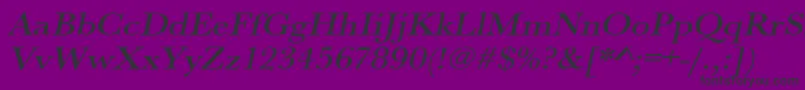 UrwbaskertmedextwidOblique Font – Black Fonts on Purple Background