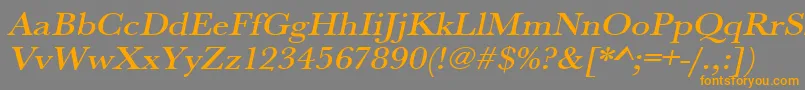 UrwbaskertmedextwidOblique Font – Orange Fonts on Gray Background