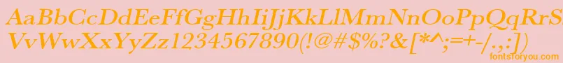 UrwbaskertmedextwidOblique Font – Orange Fonts on Pink Background