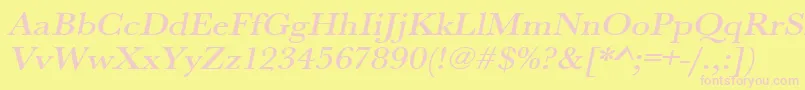 UrwbaskertmedextwidOblique Font – Pink Fonts on Yellow Background