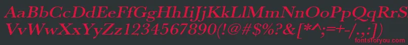 UrwbaskertmedextwidOblique Font – Red Fonts on Black Background
