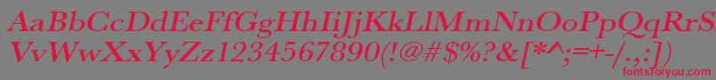 UrwbaskertmedextwidOblique Font – Red Fonts on Gray Background