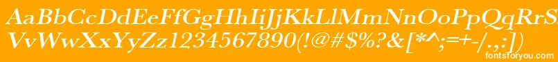 UrwbaskertmedextwidOblique Font – White Fonts on Orange Background