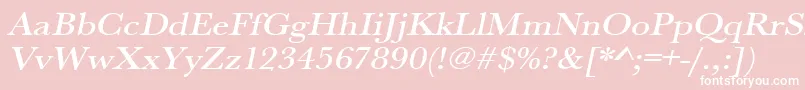 UrwbaskertmedextwidOblique Font – White Fonts on Pink Background