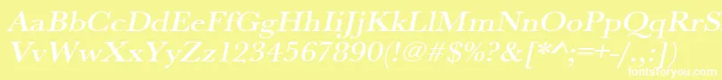 UrwbaskertmedextwidOblique Font – White Fonts on Yellow Background