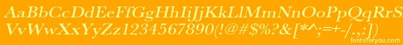UrwbaskertmedextwidOblique Font – Yellow Fonts on Orange Background