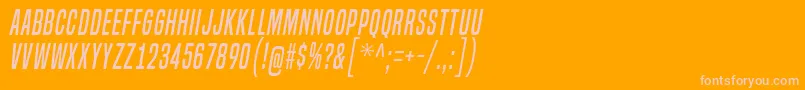BuiltTitlingRgIt-Schriftart – Rosa Schriften auf orangefarbenem Hintergrund