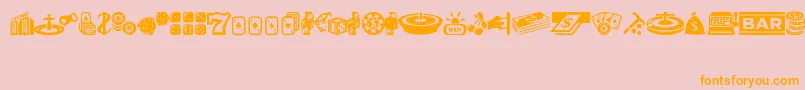 Casino Font – Orange Fonts on Pink Background