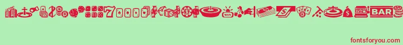 Casino Font – Red Fonts on Green Background