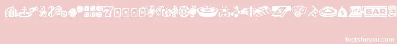 Casino Font – White Fonts on Pink Background