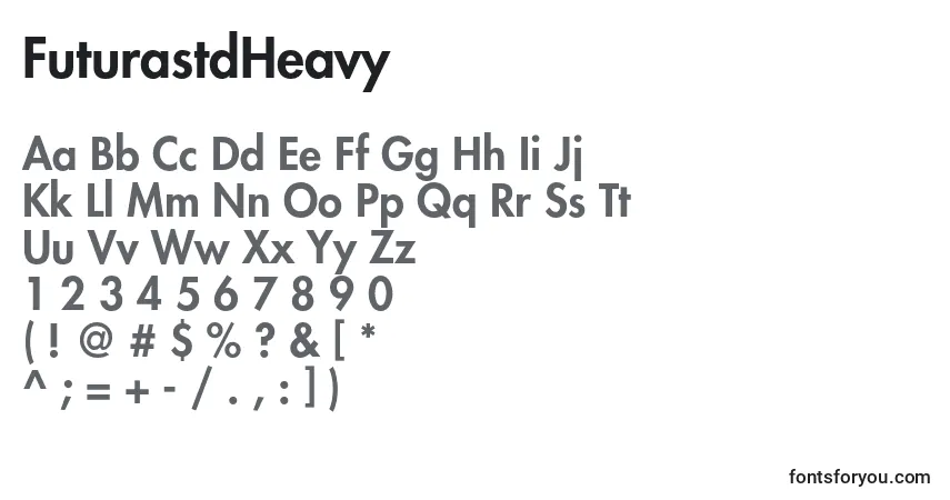 A fonte FuturastdHeavy – alfabeto, números, caracteres especiais