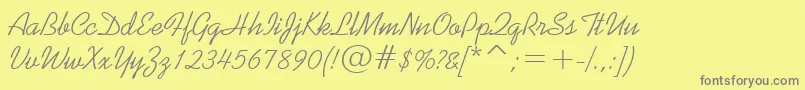 KaufmannBt Font – Gray Fonts on Yellow Background