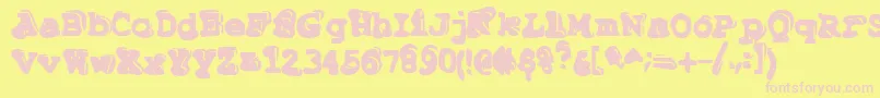 Tiptonianregular Font – Pink Fonts on Yellow Background