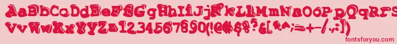 Tiptonianregular-Schriftart – Rote Schriften auf rosa Hintergrund