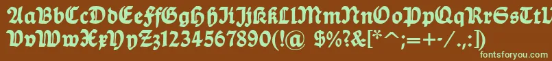 Dsballade Font – Green Fonts on Brown Background