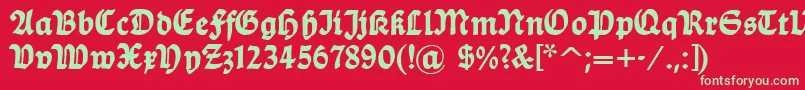 フォントDsballade – 赤い背景に緑の文字