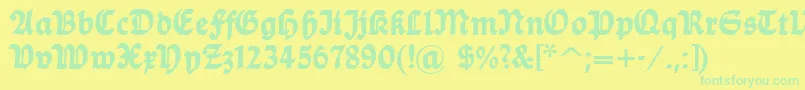 Dsballade-Schriftart – Grüne Schriften auf gelbem Hintergrund