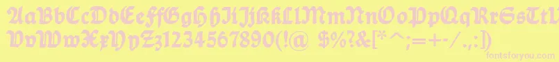 Dsballade Font – Pink Fonts on Yellow Background