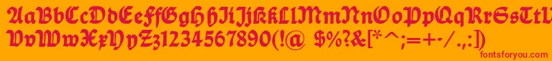 Dsballade Font – Red Fonts on Orange Background